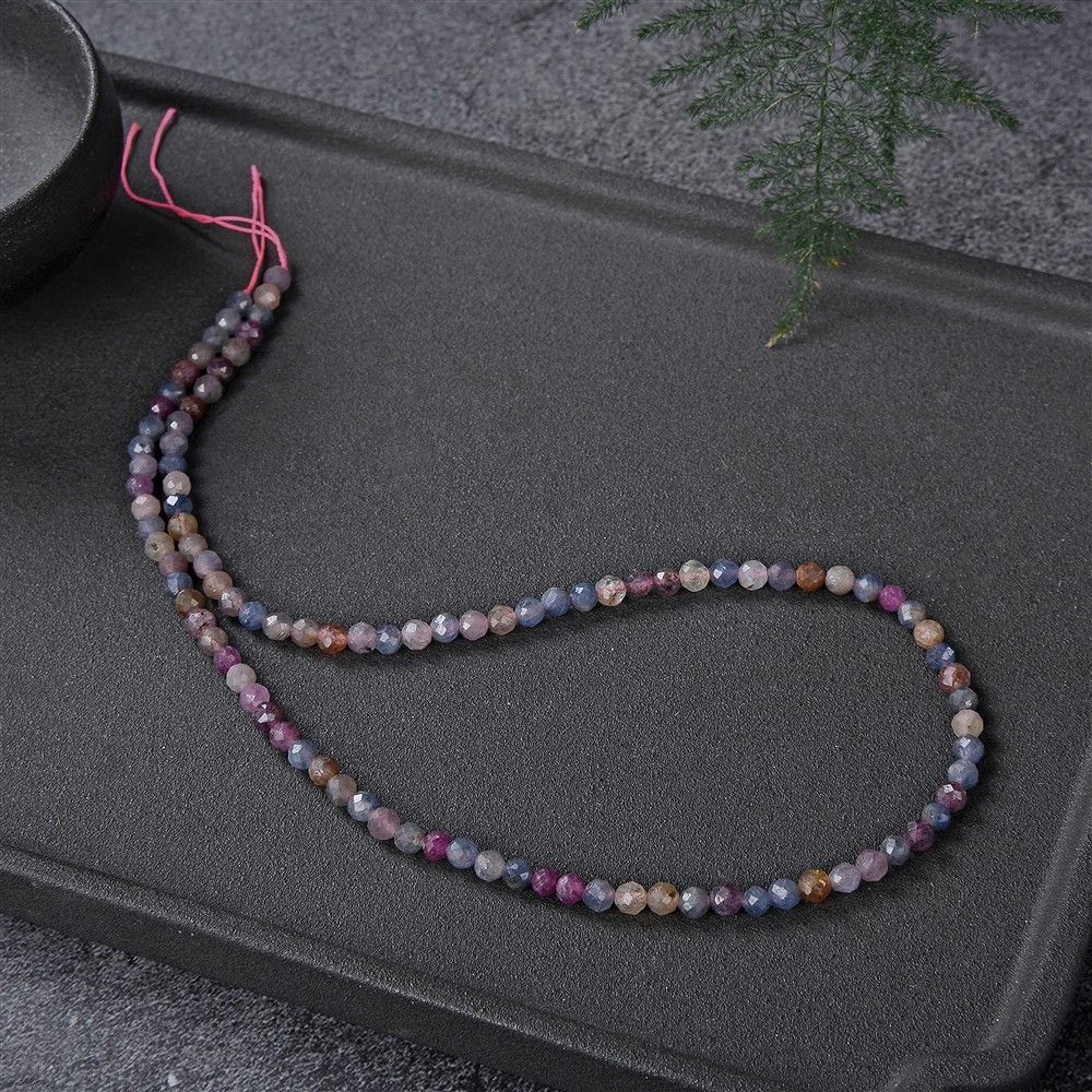 String Beads, Sapphire, Ruby, 04mm (39cm) | wholesaler gems & healing stones