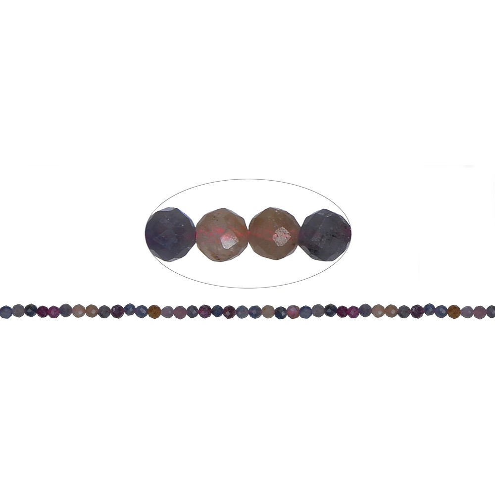 String Beads, Sapphire, Ruby, 04mm (39cm) | wholesaler gems & healing stones