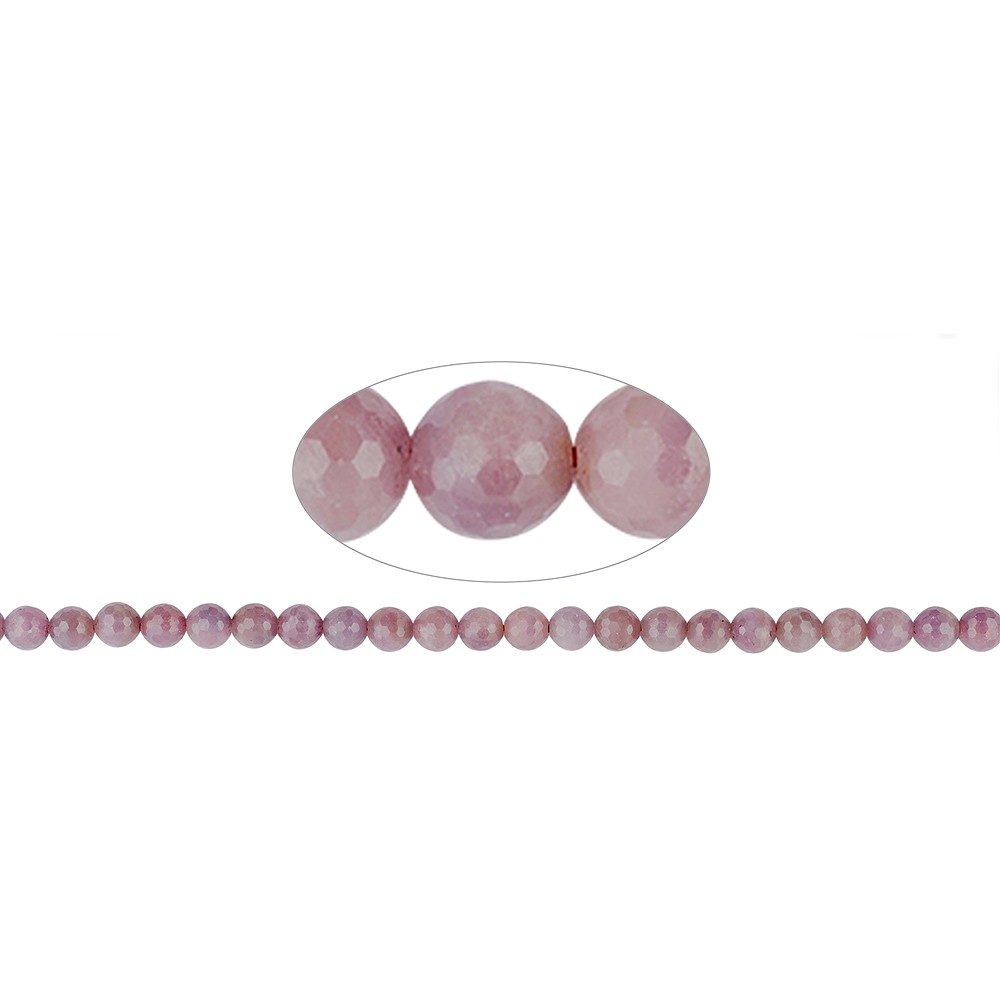 String Beads, Ruby, faceted, 08mm (39cm) | wholesaler gems & healing stones