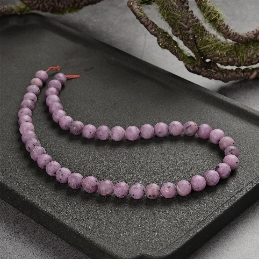 Cuentas de piedras preciosas, Rubí, mate, 08-09mm (39cm) | Marco Schreier