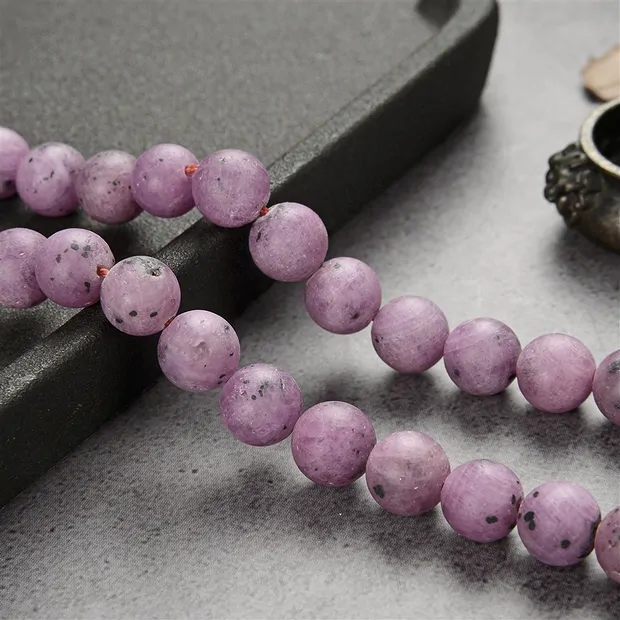 Rang de collier boules, Rubis, mat, 08-09mm (39cm) | Marco Schreier