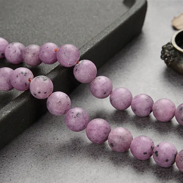 Rang de collier boules, Rubis, mat, 08-09mm (39cm) | Marco Schreier