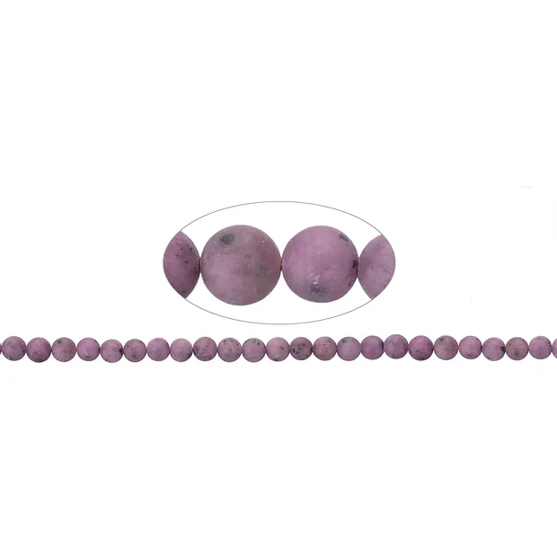 Rang de collier boules, Rubis, mat, 08-09mm (39cm) | Marco Schreier
