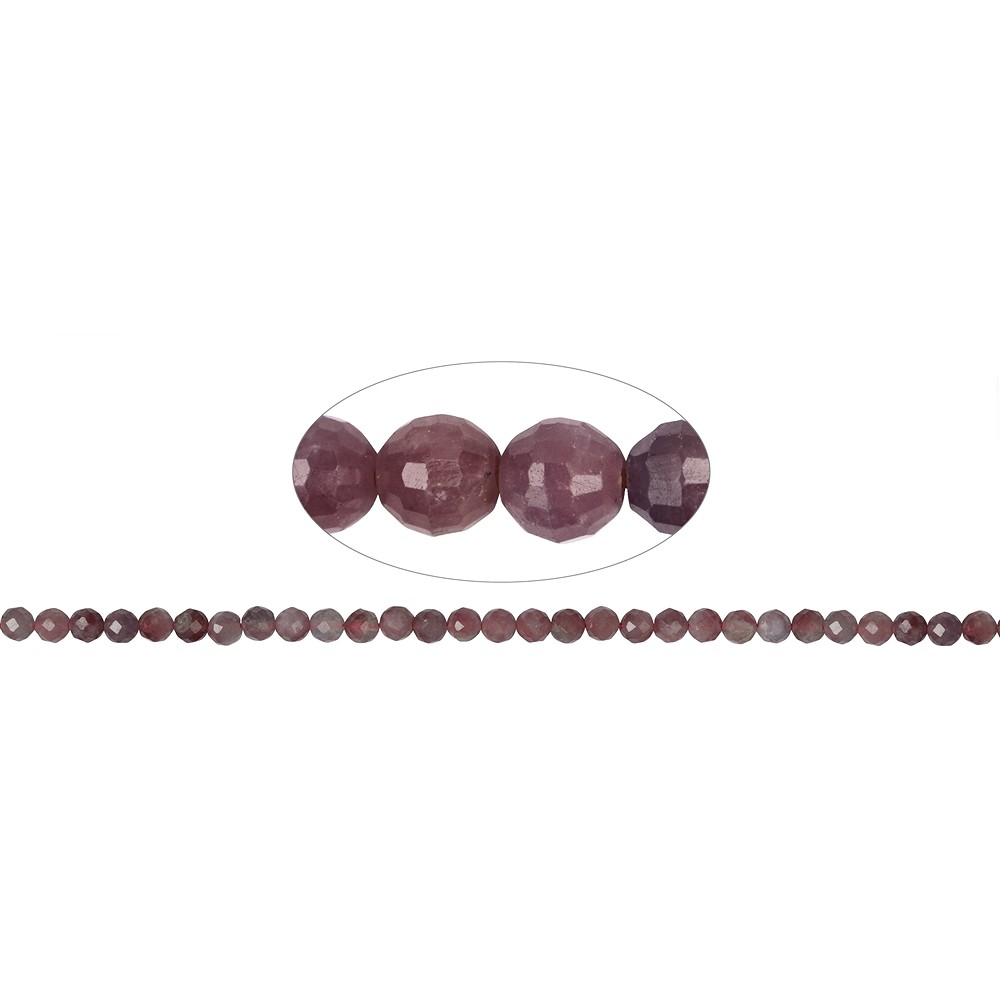 Filo di perline, Rubino, 05.0 - 05.5mm (41cm), sfaccettato | Marco Schreier