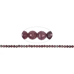 String Beads, Ruby, 05.0 - 05.5mm (41cm), faceted | Marco Schreier