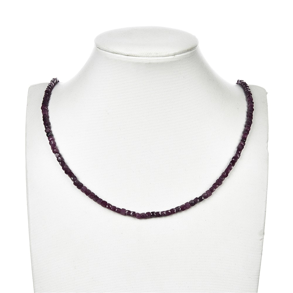 Strand cube, Ruby A, faceted, 04mm (39cm) | wholesaler gems & healing stones
