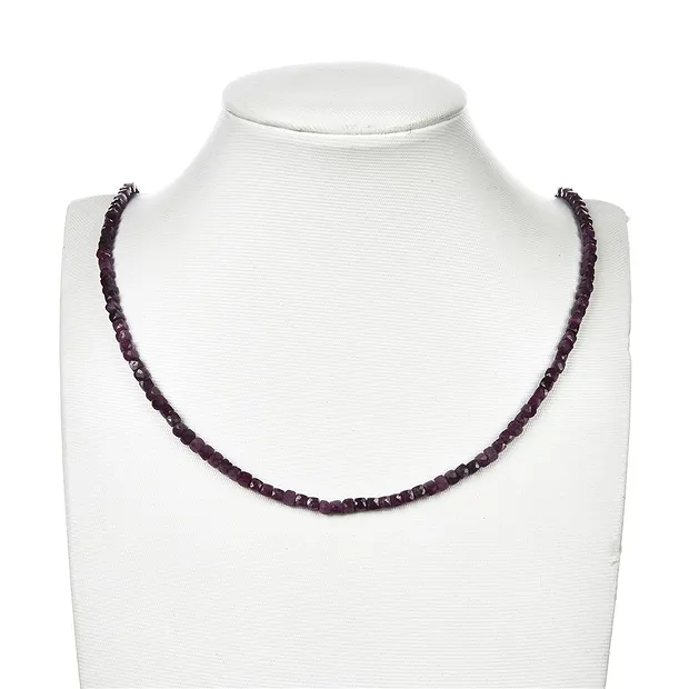 Strand cube, Ruby A, faceted, 04mm (39cm) | wholesaler gems & healing stones