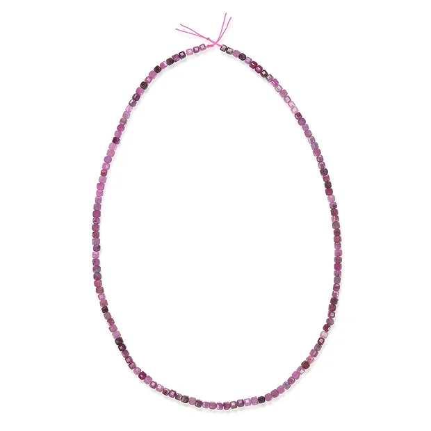 Rang de colliers, Rubis, 03 x 03 x 03mm, à facettes (39cm) | Marco Schreier