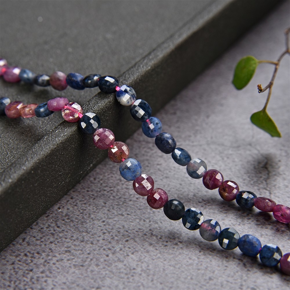 Strang Scheibe/Coin, Rubin/Saphir, facettiert, 04mm (39cm) | Marco Schreier