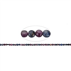 141350324021 Disco/moneta a filo, rubino/zaffiro, sfaccettato, 04 mm (39 cm) | Marco Schreier