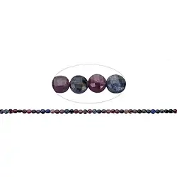 141350324021 Strand Disc/Coin, Ruby/Sapphire, faceted, 04mm (39cm) | Marco Schreier