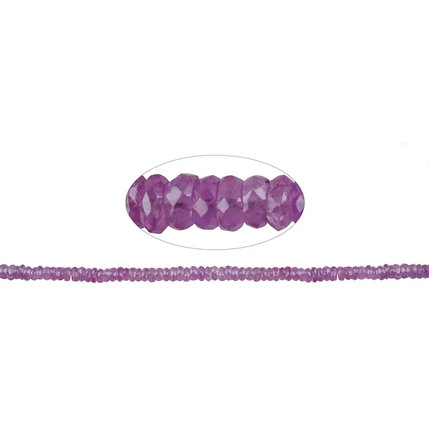 Filo di bottoni, Rubino, sfaccettato, 03 mm (39 cm) | Marco Schreier
