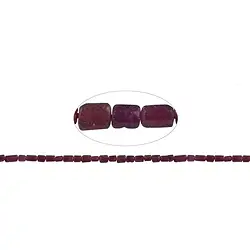 141350620120 Strand cylinder hexagon, Ruby, 04-07 x 03-04mm | gems, healing stones & jewelry