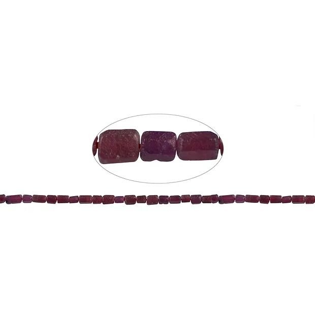 Strand cylinder hexagon, Ruby, 04-07 x 03-04mm | gems, healing stones & jewelry