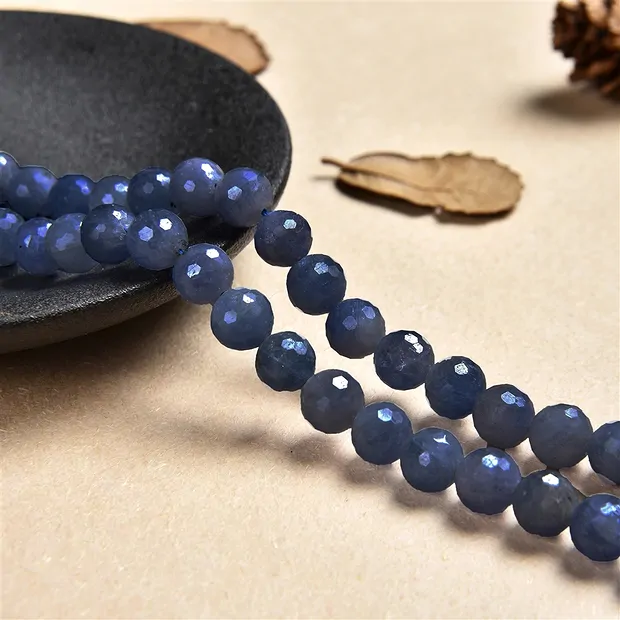 String Beads, Sapphire, faceted, 08mm | wholesale gems, healing stones & jewelry