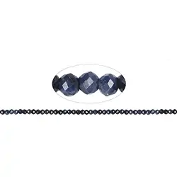141370103620 String Beads, Sapphire (dark), faceted, 03mm | wholesaler gems & healing stones