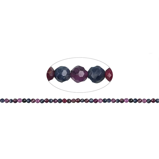 String Beads, Sapphire, Ruby, faceted, 04mm | wholesaler gems & healing stones