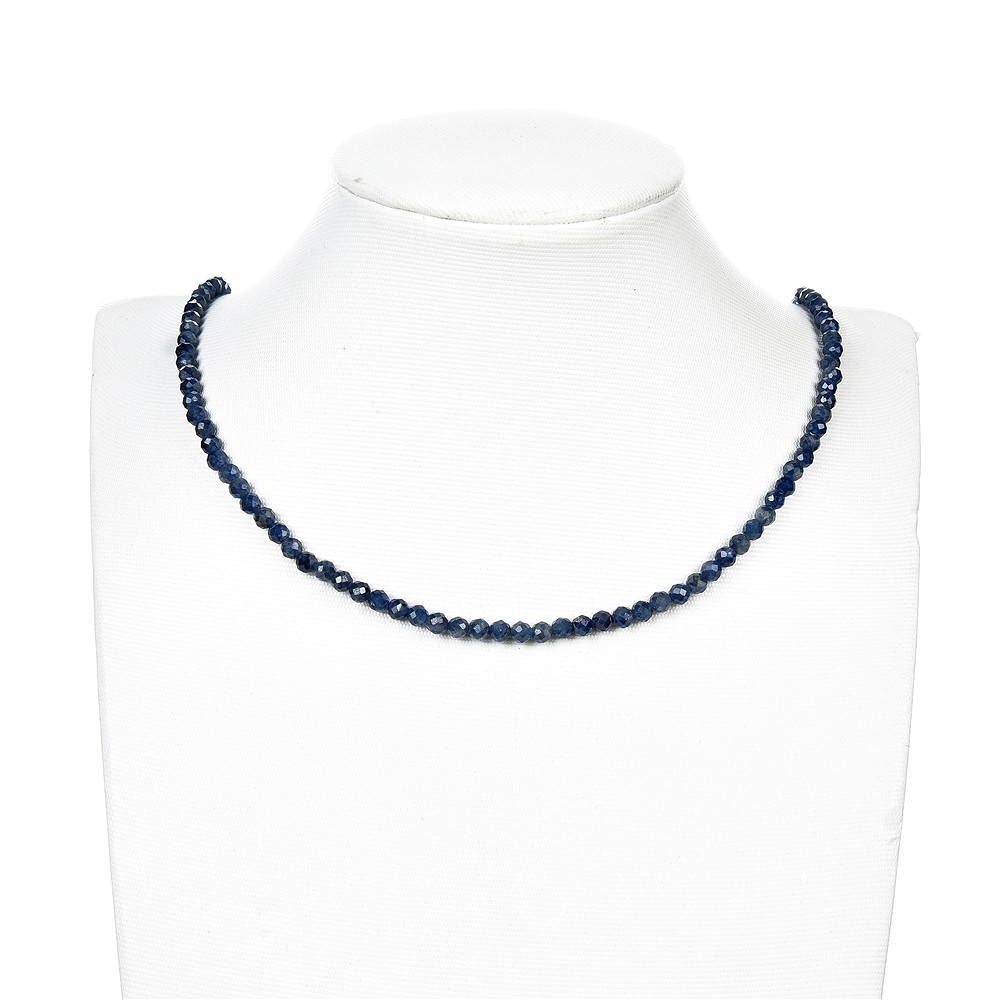 Rang de colliers boules, Saphir, à facettes, 04mm (39cm) | Marco Schreier