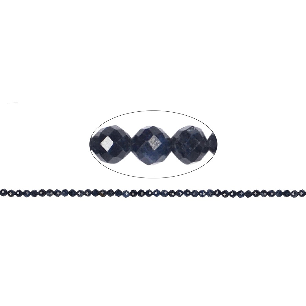 Rang de colliers boules, Saphir, à facettes, 04mm (39cm) | Marco Schreier