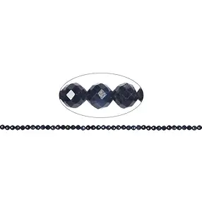 Rang de colliers boules, Saphir, à facettes, 04mm (39cm) | Marco Schreier
