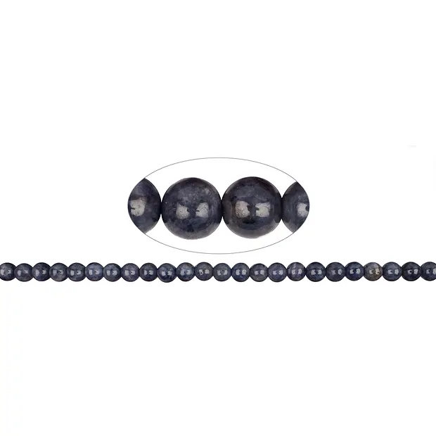 Rang de collier boules, Saphir, 07 - 08mm (38cm) | Marco Schreier