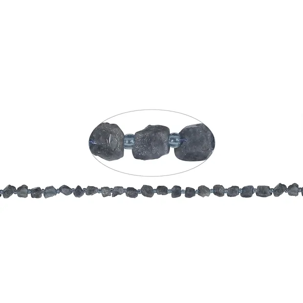 Strand of rough stones, Sapphire, 04-05 x 06-08mm | Marco Schreier