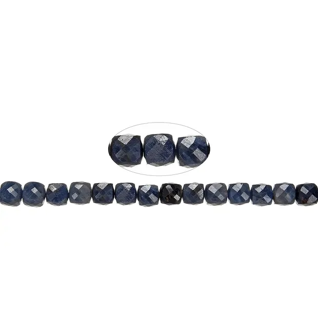 Strand cube, Sapphire, 08.5 x 08.5mm, faceted | wholesaler gems & healing stones