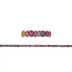 141370313620 Collar de botones, zafiro/rubí, facetado, 04 x 06mm | Marco Schreier