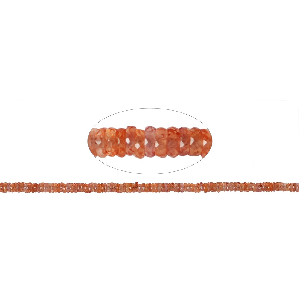 Roundell strand, Sapphire (orange), faceted, 01 x 03-05mm | Marco Schreier