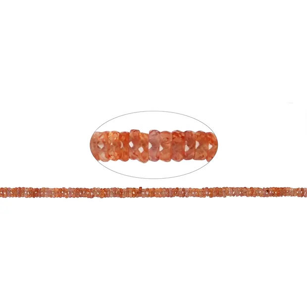 Cordón redondo, Zafiro (naranja), facetado, 01 x 03-05mm | Marco Schreier
