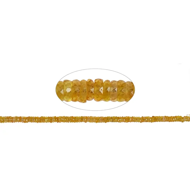 Roundell strand, Sapphire (yellow), faceted, 01 x 03-05mm | Marco Schreier