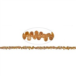 141370512523 Rang de colliers goutte, Saphir (orange), facett&#xE9;, 03 x 05mm | Marco Schreier