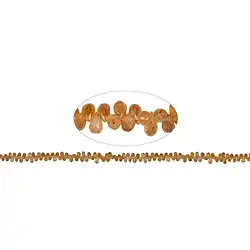 141370512523 Rang de colliers goutte, Saphir (orange), facetté, 03 x 05mm | Marco Schreier