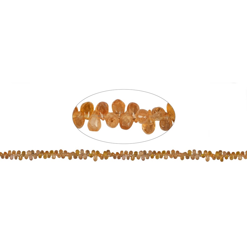 Colgante, Zafiro (naranja), facetado, 03 x 05mm | Marco Schreier