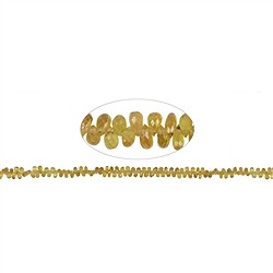 141370512524 Rang de colliers goutte, Saphir (jaune), facett&#xE9;, 03 x 05mm | Marco Schreier