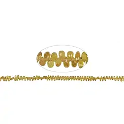 141370512524 Drop strand, Sapphire (yellow), faceted, 03 x 05mm | Marco Schreier