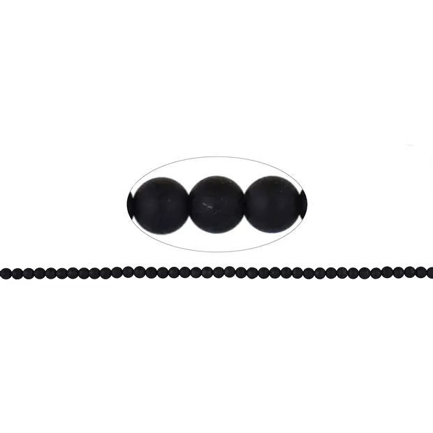 String Beads, Tourmaline (stab.), matt, 04mm (39cm) | Marco Schreier