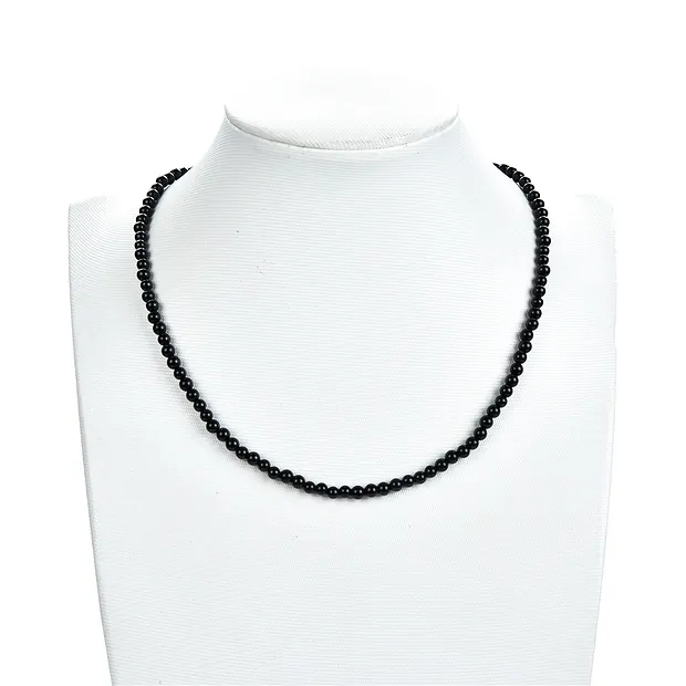 Filo di perline, Schorl (stab.), 04 mm | grossista gemme e pietre curative