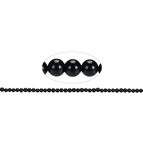 Rang de collier boules, Schorl (stab.), 04mm | Marco Schreier