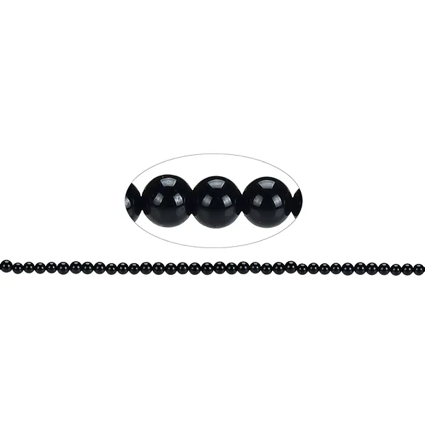 Rang de collier boules, Schorl (stab.), 04mm | Marco Schreier