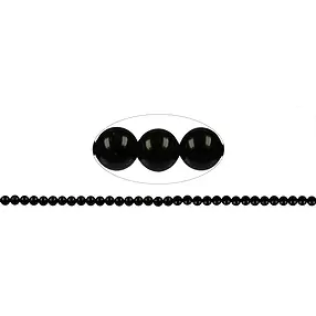 Strang Kugeln, Schörl (stab.), 05mm (39cm) | GH Edelsteine, Heilsteine & Schmuck