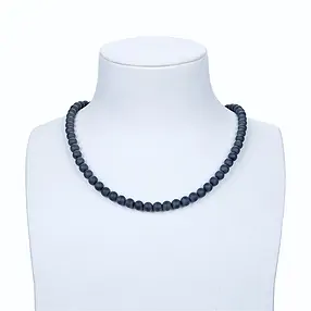String Beads, Tourmaline (stab.), matt, 06mm | wholesaler gems & healing stones