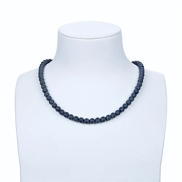 Strang Kugeln, Schörl (stab.), matt, 06mm | GH Edelsteine, Heilsteine & Schmuck