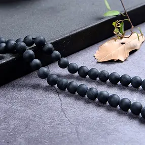 String Beads, Tourmaline (stab.), matt, 06mm | wholesaler gems & healing stones