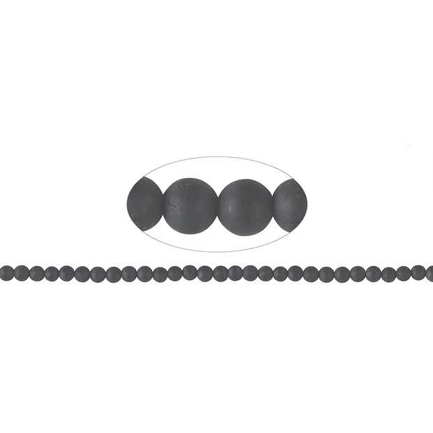 Rang de collier boules, Schorl (stab.), mat, 06mm | Marco Schreier