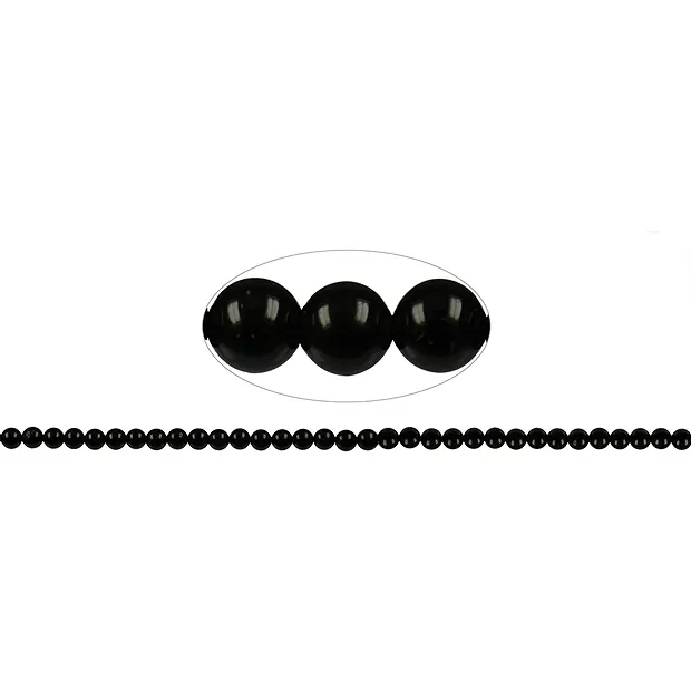 Cuentas de piedras preciosas, Turmalina negra (estabilizado), 06mm | Marco Schreier