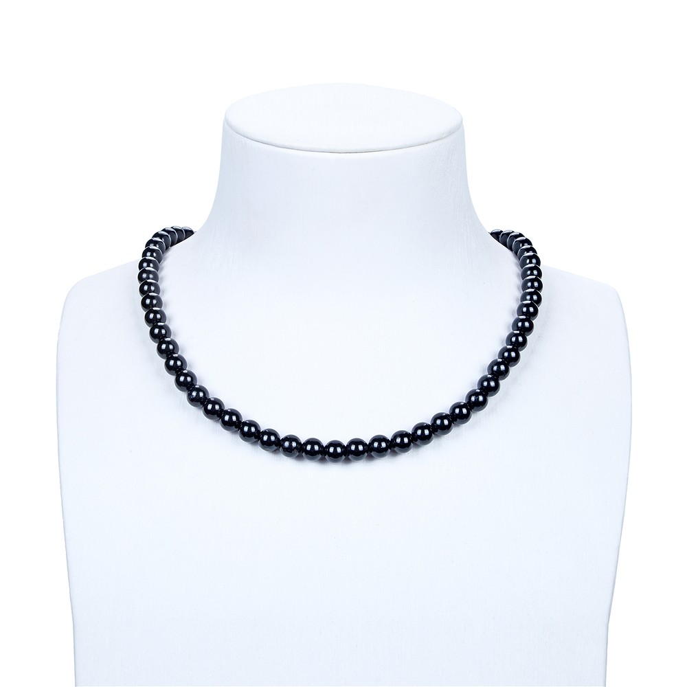 Filo di perline, Schorl (stab.), 07 mm | grossista gemme e pietre curative