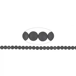 141380100710 Strang Kugeln, Schörl (stab.), matt, 08mm (39cm) | Marco Schreier