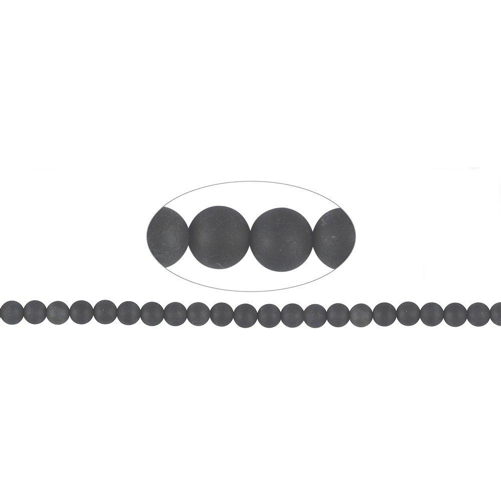 Strang Kugeln, Schörl (stab.), matt, 08mm (39cm) | Marco Schreier