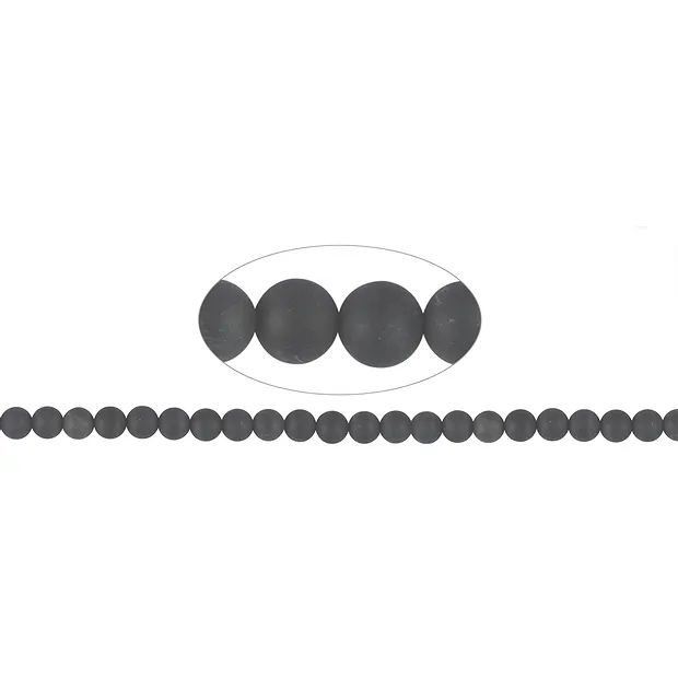 Cuentas preciosas, Turmalina negra (estabilizado), mate, 08mm (39cm) | Marco Schreier